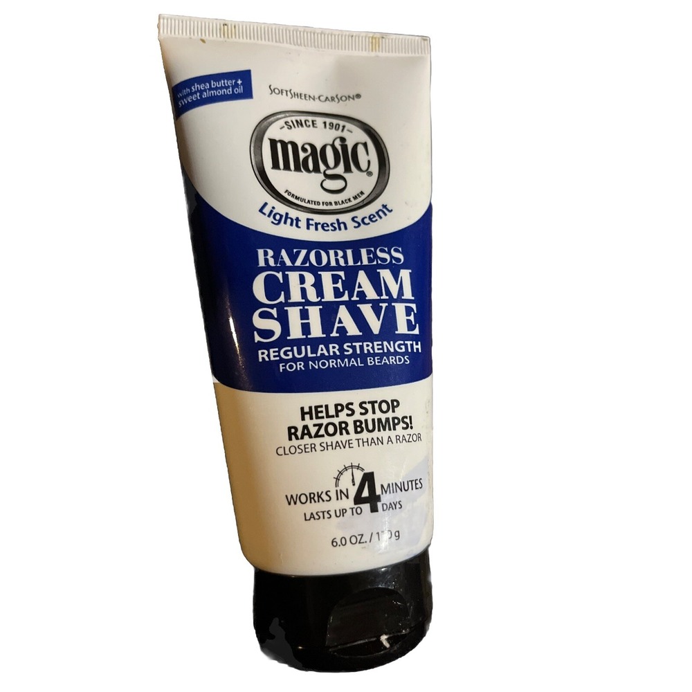 SoftSheen Carson Magic Fresh Scent Razorless Cream Shave Regular Strength 6.0 oz